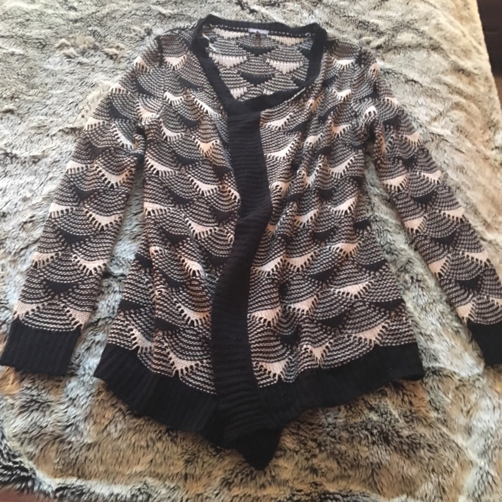 Black and cream cardigan